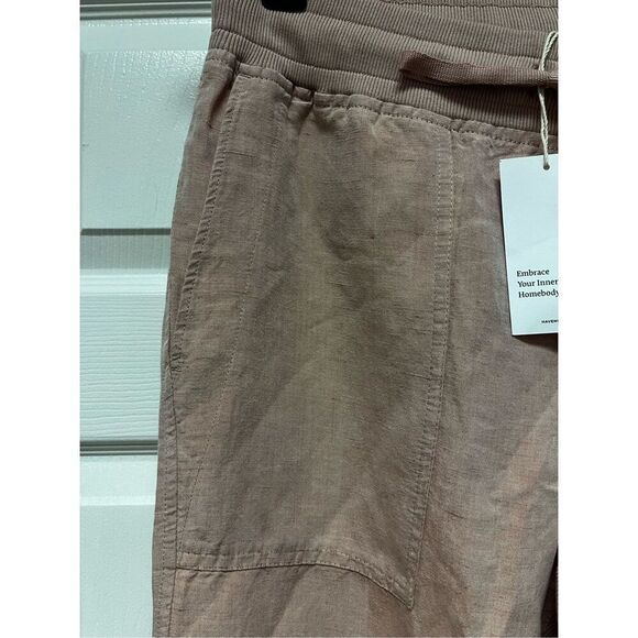 Haven Well Within Pink Lyocell Linen Pink Coastal Grandma Jogger Pants sz S NWT - Picture 4 of 11